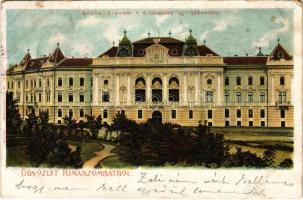 1903 Rimaszombat, Rimavská Sobota; Gömör-Kishont vármegyeház. Lévai Izsó kiadása / Gemer-Malohont County Hall (EB)