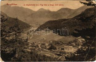 Fenyőháza, Lubochna; A völgytorkolat és a Vág folyó a Zerge útról nézve. K. S. A. felvétele / valley, Váh river (EB)