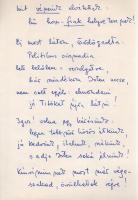 Sinkovics Imre (1928-2001) színművész saját kézzel írt, aláírt, verses, illusztrált üdvözlő levele H...