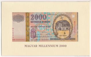 2000. 2000Ft "MINTA - Millennium" "MM 0500165" bontatlan díszcsomagban T:UNC / Hungary 2000. 2000 Forint "MINTA (SPECIMEN) - Millennium" "MM 0500165" C:UNC Adamo F56AM2