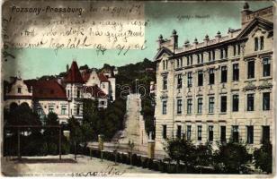 Pozsony, Pressburg, Bratislava; Újtelep, villák, Evangélikus líceum internátusa. Heliocolorkarte von Ottmar Zieher / Neustift / villas, Lutheran boarding school (EK)