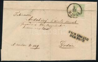 1861 3kr zöld teljes helyi levélen &quot;PESTH&quot; (120.000) (hajtott / folded)