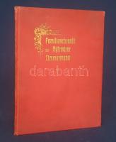 Zimmermann, Karl:  Familienchronik der Nyirvárer Zimmermann. (Dedikált.) (Szombathely, 1914). (Szerző - Gábriel Ágoston utódja Pauly Károly ny.) 24 p. + 1 melléklet (dupla oldalas genealógiai tábla). Egyetlen kiadás. Dedikált: ,,Zum Andenken für unseren lieben Grosspapa von seinen treuen Enkelkinder Károly und Ilus. Szombathely, 29. August 1922". A keretdíszes szövegoldalakkal ellátott kiadvány a Vas megyei kereskedőcsalád, a Zimmermannok történetét dolgozza ki. A kötet vázolja a magyarországi német bevándorlás három nagy hullámát, a frankok 1200, a szászok 1600 (?), a svábok 1800 (?) körüli országba érkezését. A Zimmermann család az utolsó német hullámmal érkezett Vas vármegyébe. Aranyozott kiadói egészvászon kötésben. Jó példány, ritka.