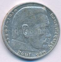 Német Harmadik Birodalom 1937G 2M Ag "Hindenburg" T:XF 
German Third Reich 1937G 2 Mark A...