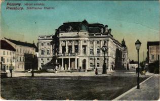 1912 Pozsony, Pressburg, Bratislava; Városi színház / Städtisches Theater / theatre (fa)