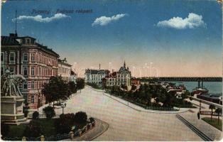 1915 Pozsony, Pressburg, Bratislava; Fadrusz rakpart / street view, quay (EK)