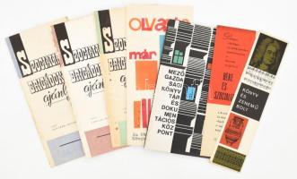 cca 1960-1970 Vegyes nyomtatvány tétel: ,,Szocialista brigádoknak ajánljuk" (3 db), prospektusok, könyvjelzők