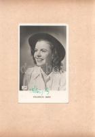 Pelsőczy Irén (1918-1949?) színésznő aláírt fényképe. Inkey Tibor fotója, mérete: 140x90 mm, egy 245...