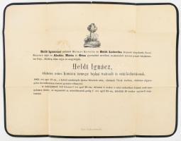 1863 Heldt Ignác komárom megyei britokos és tisztviselő halálozási értesítője