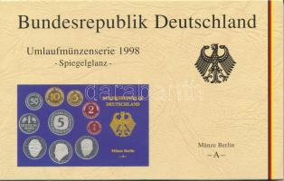 NSZK 1998A 1pf-5M (10xklf) forgalmi sor műanyag dísztokban, külső karton tokkal T:PP  FRG 1998A 1 Pfennig - 5 Mark (10xdiff) coin set in plastic case with cardboard outer case C:PP