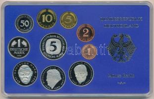 NSZK 1998A 1pf-5M (10xklf) forgalmi sor műanyag dísztokban, külső karton tokkal T:PP 
FRG 1998A 1 P...