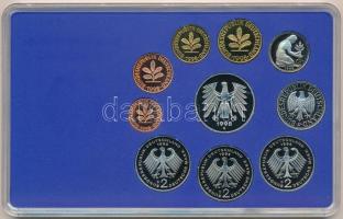 NSZK 1998D 1pf-5M (10xklf) forgalmi sor műanyag dísztokban, külső karton tokkal T:PP 
FRG 1998D 1 P...