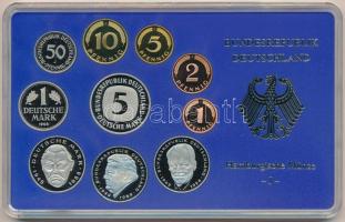 NSZK 1998J 1pf-5M (10xklf) forgalmi sor műanyag dísztokban, külső karton tokkal T:PP 
FRG 1998J 1 P...