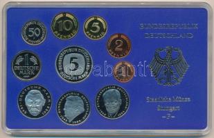 NSZK 1997F 1pf-5M (10xklf) forgalmi sor műanyag dísztokban, külső karton tokkal T:PP 
FRG 1997F 1 P...