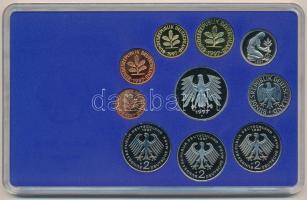 NSZK 1997F 1pf-5M (10xklf) forgalmi sor műanyag dísztokban, külső karton tokkal T:PP 
FRG 1997F 1 P...