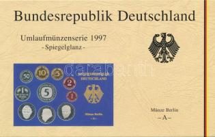 NSZK 1997A 1pf-5M (10xklf) forgalmi sor műanyag dísztokban, külső karton tokkal T:PP  FRG 1997A 1 Pfennig - 5 Mark (10xdiff) coin set in plastic case with cardboard outer case C:PP