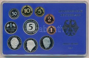 NSZK 1997A 1pf-5M (10xklf) forgalmi sor műanyag dísztokban, külső karton tokkal T:PP 
FRG 1997A 1 P...