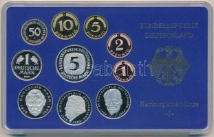 NSZK 2001J 1pf-5M (10xklf) forgalmi sor műanyag dísztokban, külső karton tokkal T:PP 
FRG 2001J 1 P...