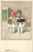 1922 Gyerekek / Children. M.M. Nr. 1269. litho s: P. Ebner (EK)