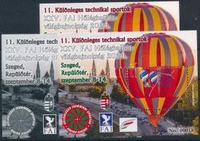 2024 11. Különleges technikai sportok - XXV. FAI Hőlégballon-világbajnokság 3 darabos emlékív garnitúra, azonos 00018 sorszámmal