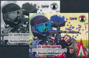 2024 22. Extrém sportok - Paintball emlékív pár, azonos piros-zöld 00000 sorszámmal