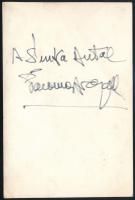 Giacomo Aragall (1939- ) spanyol operaénekes (tenor) autográf dedikációja őt ábrázoló kép hátoldalán, 16x10,5 cm / Autograph dedication of Giacomo Aragall (1939- ) Spanish operatic tenor