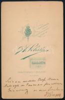 cca 1900 Katonatiszt dedikált fotója, keményhátú fotó A. Schädler sarajevói műterméből, 16x10 cm