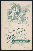 cca 1900 Úr portréja, vizitkártya Vasas Sándor érsekújvári műterméből, 10,5x6,5 cm