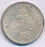 1936. 2P Ag "Liszt Ferenc" T:AU,XF kis patina
Adamo P7.3