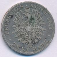 Német Államok / Bajorország 1876D 2M Ag "II. Lajos" T:F patina 
German States / Bavaria 1...