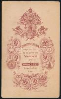 cca 1880-1890 Elegáns, szakállas férfi portréja, vizitkártya Schrecker Ignác fia budapesti műtermébő...