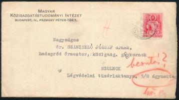 1940 Bp., Magyary Zoltán (1888-1945) egyetemi tanár, az állam- és jogtudományok doktora, a Magyar Kö...