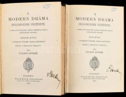 Lukács György: A modern dráma fejlődésének története. 1-2. köt. Bp. 1911. Franklin. Kiadói félvászon kötésben. 496.+548p.