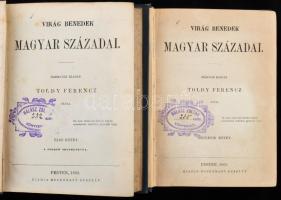 Virág Benedek magyar századai. Harmadik kiadás Toldy Ferenc által. I-V. kötet két kötetbe kötve. 1t (a szerző címképe) Pest, 1862-1863, Heckenast Gusztáv. ,Korabeli vaknyomott félvászon kötésben, márványozott lapszélekkel, a címkép kijár, tulajdonosi bélyegzővel, jó állapotban