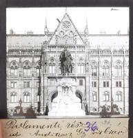 cca 1930 Vegyes üvegdia gyűjtemény: Budapest, Radvánszky Albert, magyar vidék, képek a magyar történ...
