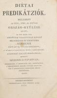 Szoboszlai Pap István: Diétai predikátziók, melyeket az 1825, 1826, és 1827-diki ország-gyűlése alatt, az ott jelen vólt helvétziai vallástételt követő méltóságos és tekintetes rendeknek egyházi sz. gyülekezetébenn, a pos'onyi evangelikusok magyar templomábann, külömböző alkalmatosságokkal, mondott - -, ...  Debrecen, 1828, Tóth Ferentz, 264 p. Korabeli papírkötésben, címképhiánnyal, néhány kissé foltos lappal.