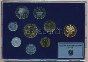 Ausztria 1982. 2gr-20Sch (8xklf) forgalmi sor + Bécsi Verde zseton, műanyag dísztokban T:PP Austria 1982. 2 Groschen - 20 Schilling (8xdiff) coin set + Vienna Mint token, in original plastic case C:PP