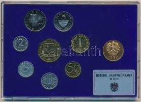 Ausztria 1984. 2gr-20Sch (8xklf) forgalmi sor + Bécsi Verde zseton, műanyag dísztokban T:PP Austria 1984. 2 Groschen - 20 Schilling (8xdiff) coin set + Vienna Mint token, in original plastic case C:PP