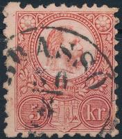 1871 Réznyomat 5kr rózsaszínes papír, festékfoltok &quot;BRASSÓ&quot;