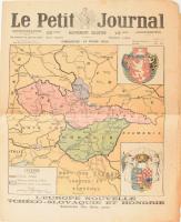 1920 március 14. A Le Petit Journal száma, címlapon Magyarország és Csehszlovákia új határvonalaival a javasolt Trianoni béke alapján