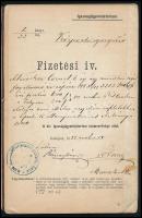 1885 Bp., Fleischer Kornél igazságügy-minisztériumi segédfogalmazó részére szóló fizetési ív