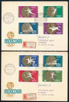 1968 Olimpia sor 2 db FDC-n, Vertel József aláírásával