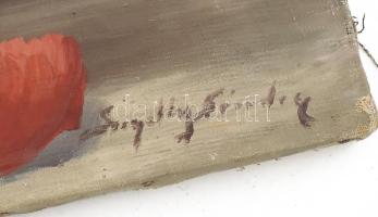 Szigethy Sándor jelzéssel: Csendélet. Olaj, vászon. Sérült, 40×50 cm