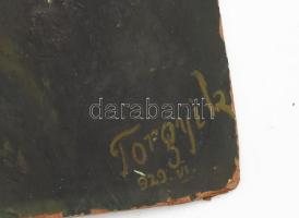 Torgyik jelzéssel: Házikó, 1929. Olaj, karton. Felületi sérülésekkel, 40×49 cm