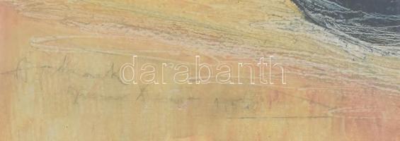 Olvashatatlan jelzéssel: Csendélet almákkal és virágokkal. Vegyes technika, papír. Üvegezett fakeret...