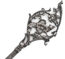 Berndorf (BMF) ezüstözött alpakka levélbontó, jelzett, h: 23 cm