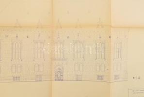 1972 A Pénzügyminisztérium budavári épületének (Bp. I., Hess András tér 5.) tervrajzai, össz. 13 db:...