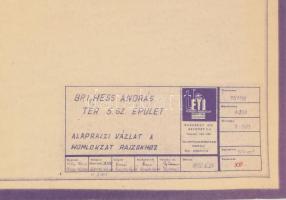 1972 A Pénzügyminisztérium budavári épületének (Bp. I., Hess András tér 5.) tervrajzai, össz. 13 db:...