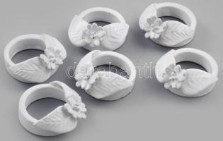 6 db kerámia szalvétagyűrű. mázas, apró mázhibákkal d: 5,5 cm