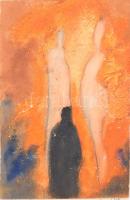 Szalay Pál (1953-2015): Kisebb méretű, részben jelzett és részben jelzés nélküli festmények, rajzok,...